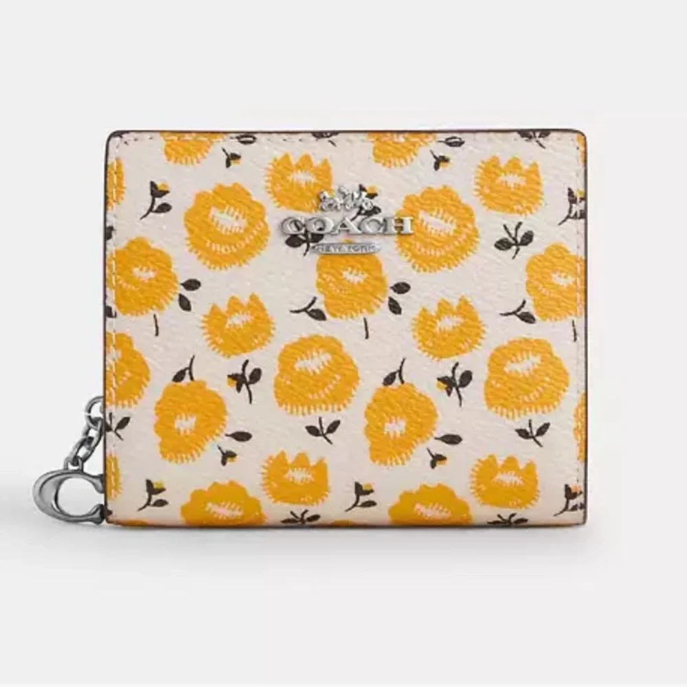 🌼 Coach Buttercup Floral Snap Pastel Wallet NWT